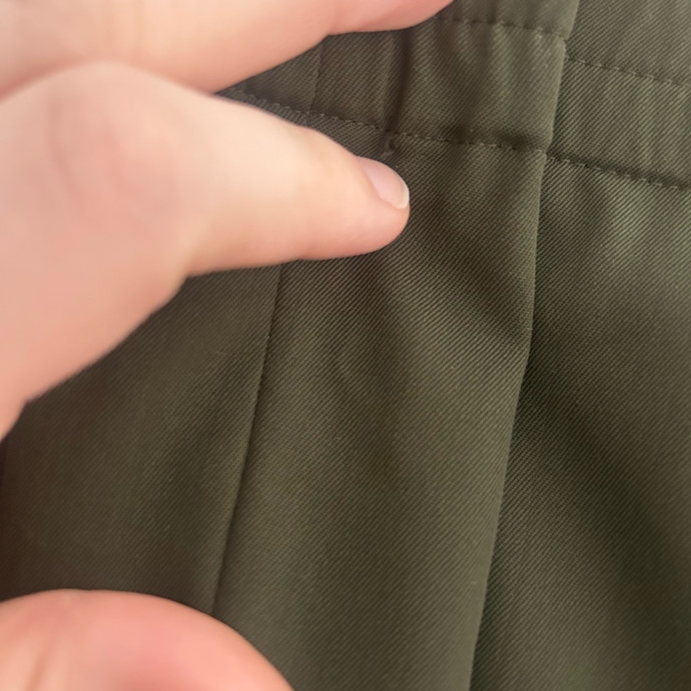 Everlane • The Italian Easy Pull On Khaki Green Go Weave Pant Sz 2 100% Wool - Picture 7 of 9
